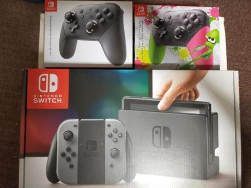 ニンテンドースイッチ(Switch)　グレー　コントローラーPro2個とソフト6つセット