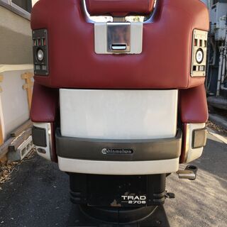 ☆昭和レトロ 理容椅子 新明和 TRAD 2708 動作確認済 床屋イス