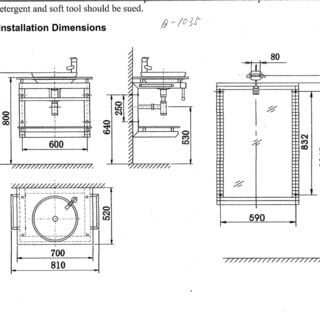 値下げしました！【アウトレット・引取限定】アポロ社 鏡付き洗面台 B-1035 海外輸入品 現品限り
