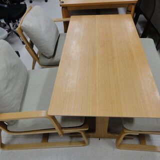 無印良品 ダイニングテーブル 4点セット NA×グレー  テーブル／チェア×2／ベンチ×1【ユーズドユーズ名古屋天白店】 J560
