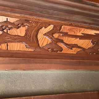 仏教美術 木彫 欄間 175cm 細密彫 神社仏閣 鷹 松 高級