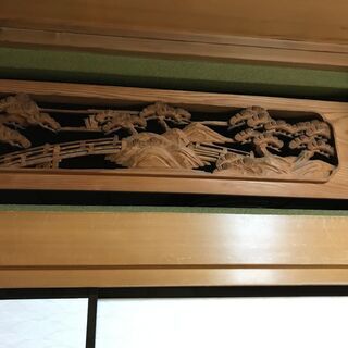 仏教美術 木彫 欄間 168cm 細密彫 神社仏閣 鷹 松 高級