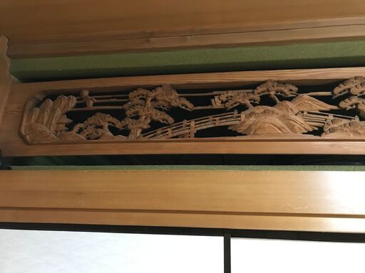 仏教美術 木彫 欄間 168cm 細密彫 神社仏閣 鷹 松 高級