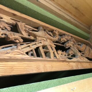 仏教美術 木彫 欄間 168cm 細密彫 神社仏閣 鷹 松 高級