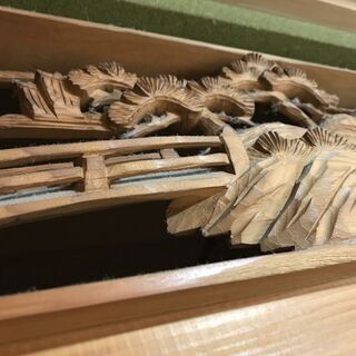 仏教美術 木彫 欄間 168cm 細密彫 神社仏閣 鷹 松 高級