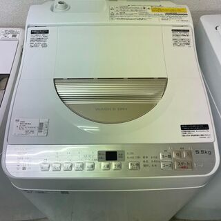 シャープ　縦型洗濯乾燥機　5,5kg 3.5kg 2018年製　ES-TX5B　