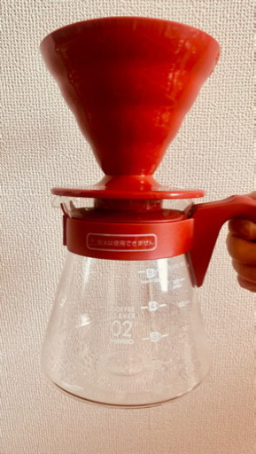 HARIO (ハリオ) コーヒーサーバー V60 02 セット コーヒードリップ 1~4杯用 レッド VCSD-02R