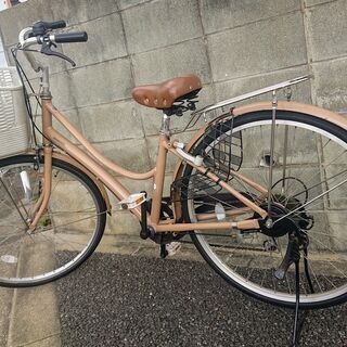 中古 ブリヂストン アルミフレーム軽快車 変速付き（チャイルドシート
