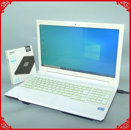 送料無料 新品SSD240G 1台限定 ノートPC 中古良品 15.6型 富士通 AH56/J Core i5 8G Blu-ray 無線 カメラ Bluetooth Win10 Office ホワイト