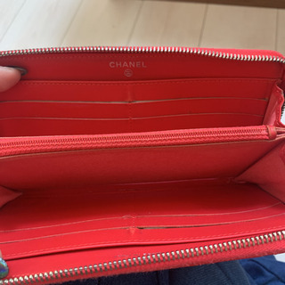 シャネル ラウンドファスナー 長財布 マトラッセ レッド 