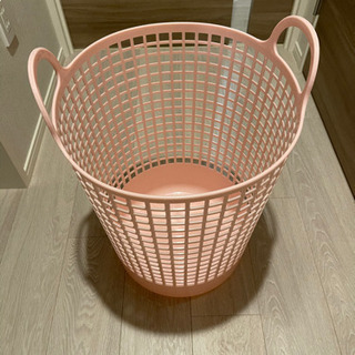 洗濯カゴ　籠　ランドリーバスケット　ピンク　IKEA イケア