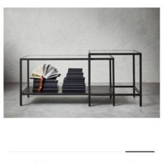 【ネット決済】ガラステーブル　ブラック　IKEA 2点セット