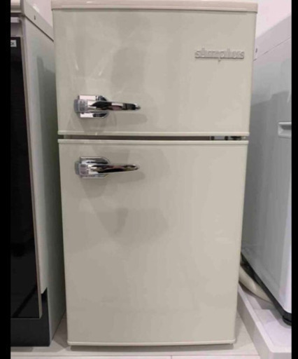 軍派遣simplus 2ドア　レトロ冷蔵庫 冷蔵庫・冷凍庫