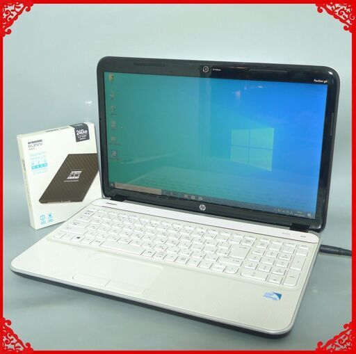 送料無料 新品SSD240GB カメラ＆Wi-Fi完備 中古良品 15.6型 HP G6 ノートパソコン Pentium 4GB DVDRW Bluetooth Windows10 LibreOffice