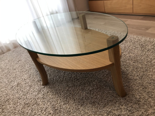 北欧　テーブル　フランフラン　サイドテーブル　ローテーブル　ガラステーブル　リビング