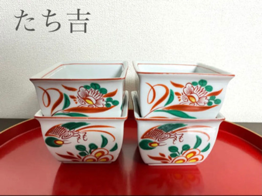 たち吉花赤絵の四角小鉢4客セット Choco327 自由ヶ丘の食器 和皿 の中古あげます 譲ります ジモティーで不用品の処分