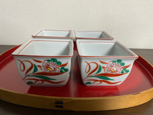 たち吉花赤絵の四角小鉢4客セット Choco327 自由ヶ丘の食器 和皿 の中古あげます 譲ります ジモティーで不用品の処分