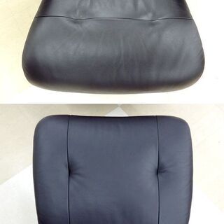 札幌市/清田区 状態良好!!カリモク家具/karimoku リクライニングチェア THE FIRST RU72 S+サイズ オットマン RU02 Mサイズ ブラック レザー
