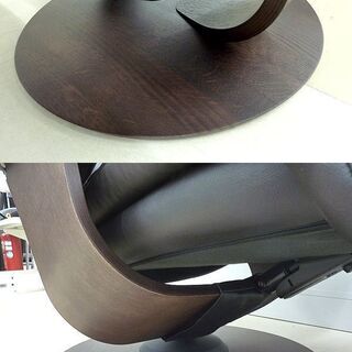 札幌市/清田区 状態良好!!カリモク家具/karimoku リクライニングチェア THE FIRST RU72 S+サイズ オットマン RU02 Mサイズ ブラック レザー