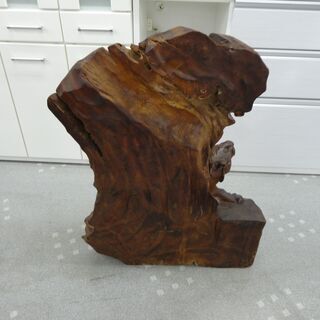 虎 の 木彫り 木彫りの虎 衝立:89㎝ モノ市場半田店【131】 