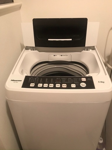 【ハイセンス】2019年製/全自動電気洗濯機/白/5.5kg