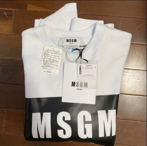 MSGM ブランド スウェット ロゴ入り 長袖 ホワイト