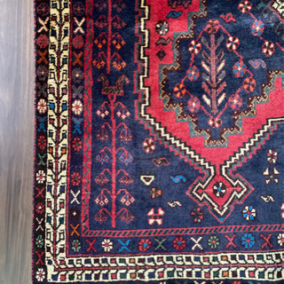 ヴィンテージ アフサール族 シルジャン トライバルラグ 229×159cm