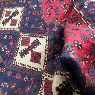 ヴィンテージ アフサール族 シルジャン トライバルラグ 229×159cm