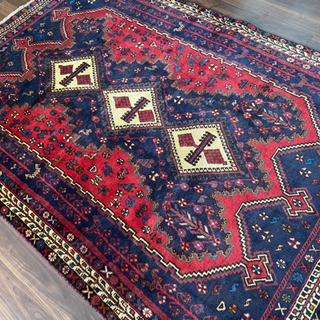 ヴィンテージ アフサール族 シルジャン トライバルラグ 229×159cm