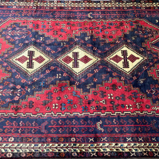 ヴィンテージ アフサール族 シルジャン トライバルラグ 229×159cm