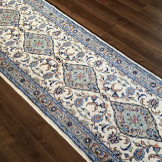カシャン産 ペルシャ絨毯 ランナー 301×84cm - 家具