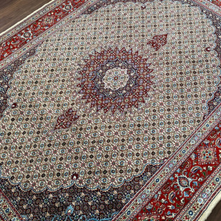 ムード産 ペルシャ絨毯 シルク入り 270×196cm