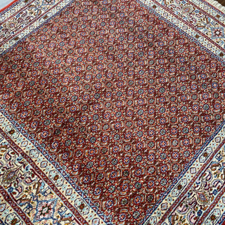 ムード産 ペルシャ絨毯 シルク入り 150×150cm