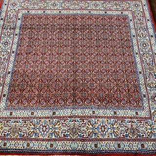 ムード産 ペルシャ絨毯 シルク入り 150×150cm