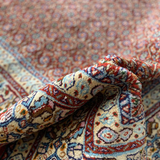 ムード産 ペルシャ絨毯 シルク入り 150×150cm