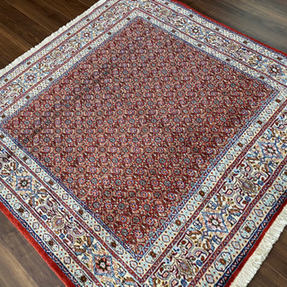 ムード産 ペルシャ絨毯 シルク入り 150×150cm