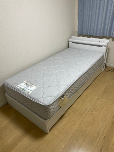フランスベッド france bed シングル ベッド マットレス フレーム セット 収納 ライト付き 電源 2口 付き 直接引き取り可