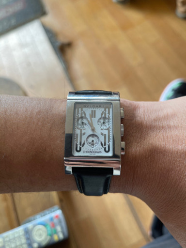 BVLGARI 希少な文字盤シルバーなクロノグラフ男性用腕時計