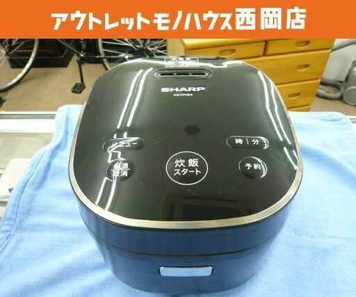 シャープ マイコン炊飯器 2019年製 黒厚釜 3合炊き KS-CF05A 球面炊き 黒厚釜 ブラック 西岡店