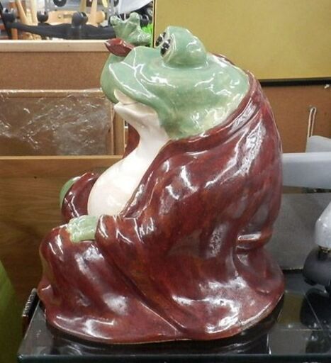 ▶信楽焼 カエルの置物 高さ26cm 陶器製 蛙 かえる 工芸品 インテリア ディスプレイに 札幌市西区 西野
