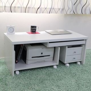 【新品送料無料】ロータイプデスク3点セット 90cm幅 デスク+ラック+チェスト ロータイプデスク3点セット 90cm幅 デスク+ラック+チェスト