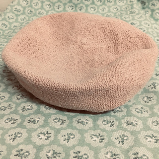 ♥️美品♥️涼しげ素材 くすみピンクのベレー帽♥️春コーデに♥️