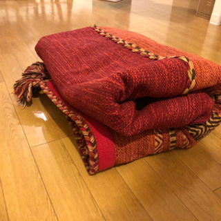 【ネット決済・配送可】カーペット　インド綿90%  アジアン　絨毯