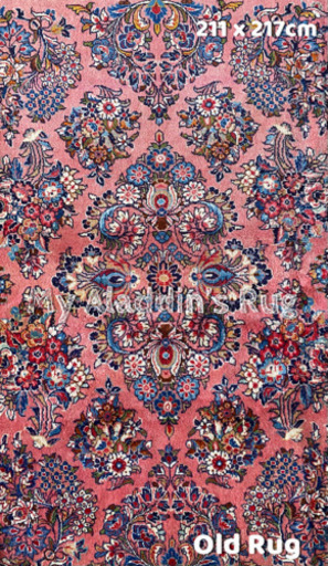 オールド サルーク産 ペルシャ絨毯 211×217cm
