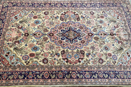 クム産 ペルシャ絨毯 コルクウール 220×140cm (マイアラディンズラグ 