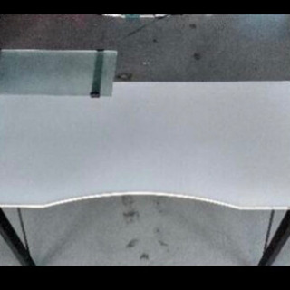 【ネット決済】テーブル　白　曇りガラステーブル付き