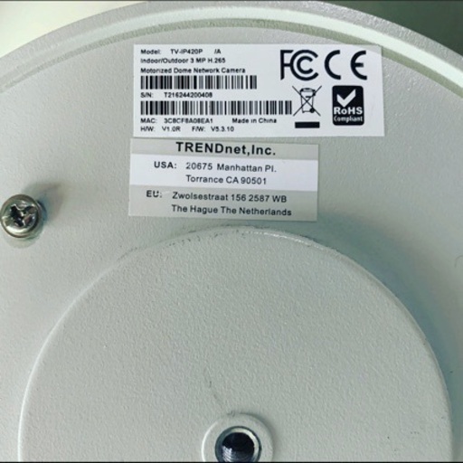 カメラ TRENDnet 3MP Outdoor Motorized PTZ Network Dome Camera