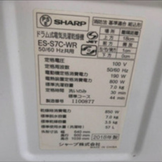 SHARP シャープ ドラム式洗濯機 ES-S7C WR