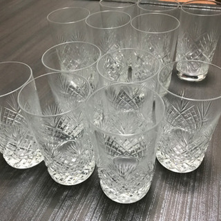 【未使用品】江戸切子風　ガラスコップ　グラス2種類　12個