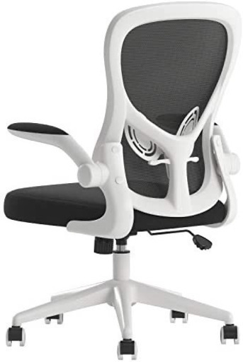新品 複数在庫　Hbada 椅子 オフィスチェア デスクチェア イス 跳ね上げ式アームレスト ランバーサポート コンパクト 約120度ロッキング 通気性 360度回転 座面昇降 強化ナイロン樹脂ベース 静音PUキャスター